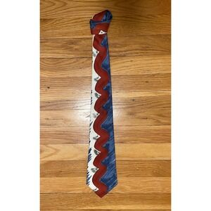 Vintage Hardy Amies Silk Tie Savile Row Abstract Wave British Designer 1980s EUC